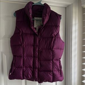 Eddie Bauer Magenta Quilted Goose Down Vest
